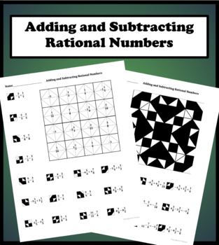 Preview of Adding and Subtracting Positive and Negative Rational Numbers Color Worksheet
