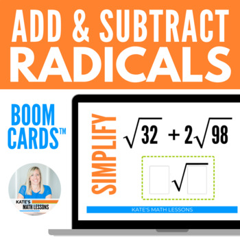 Preview of Adding and Subtracting Radical Expressions Boom Cards™ Digital Activity