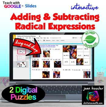 Preview of Adding and Subtracting Radicals Digital Puzzles