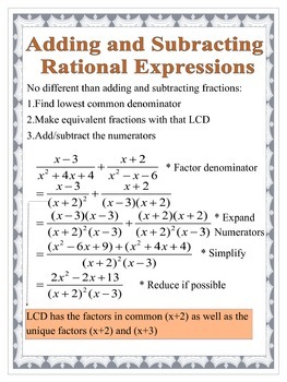 Preview of Adding and Subtracting Rational Expressions