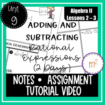 Preview of Adding and Subtracting Rational Expressions (Algebra 2)