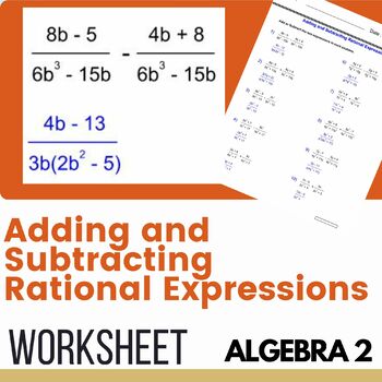 Preview of Adding and Subtracting Rational Expressions - Algebra 2 - Rational Expressions
