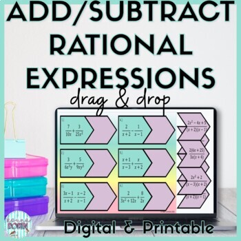 Preview of Adding and Subtracting Rational Expressions Digital|Printable Activity