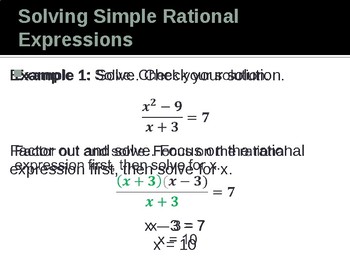 Preview of Adding and Subtracting Rational Expressions