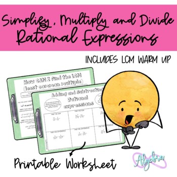 rational expressions worksheet teaching resources tpt