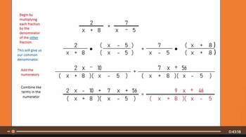 Preview of Adding and Subtracting Rational Expressions with Binomial Denominators