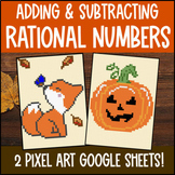 Adding and Subtracting Rational Numbers Digital Pixel Art