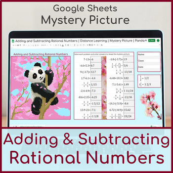 Preview of Adding and Subtracting Rational Numbers | Distance Learning | Mystery Picture