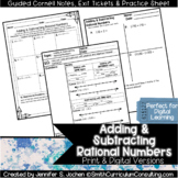 Adding and Subtracting Rational Numbers Guided Cornell Not