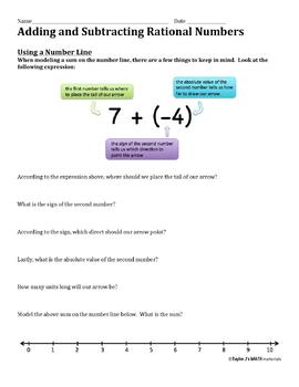 Subtracting Rational Numbers Worksheet - Nidecmege