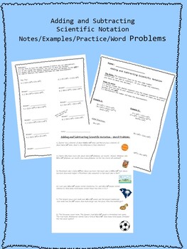 Preview of Adding and Subtracting Scientific Notation