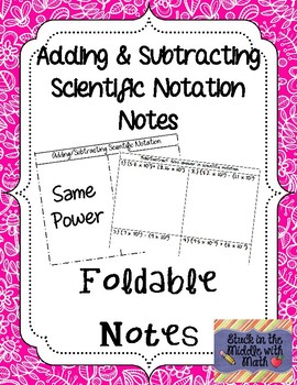 Preview of Adding and Subtracting Scientific Notation Foldable