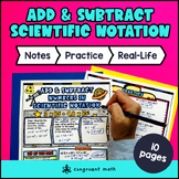 Adding and Subtracting Scientific Notation Guided Notes wi
