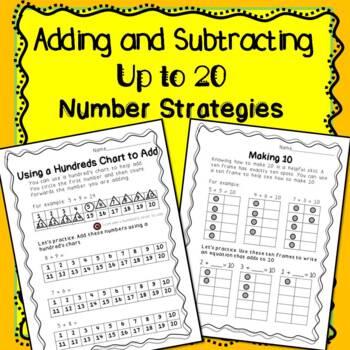 Preview of Adding and Subtracting Strategies Up to 20 Math Facts Fluency