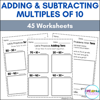 Preview of Adding and Subtracting Multiples of 10 - Worksheets