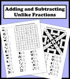 Adding and Subtracting Unlike Fractions Color Worksheet