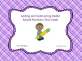 Adding and Subtracting Unlike Mixed Numbers Task Cards