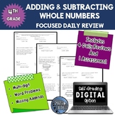 Adding and Subtracting Whole Numbers Daily Review Digital Option