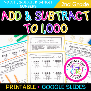 Preview of Adding & Subtracting Regrouping within 1,000 Worksheets 2.NBT.B.6 & 2.NBT.B.7