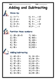 Adding and Subtracting Worksheet - NOT CROSSING TENS BOUNDARY