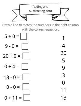 adding and subtracting zero worksheets by teachydee tpt