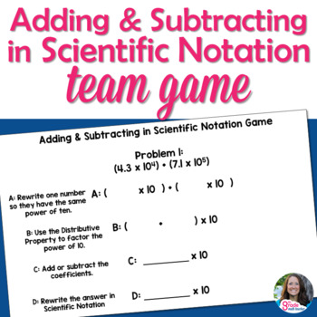 Preview of Adding and Subtracting in Scientific Notation Game or Guided Notes