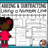 Adding and Subtracting on a Number Line Worksheets