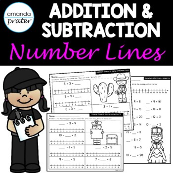 Preview of Adding and Subtracting on a Number Line Worksheets