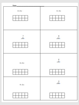 Preview of Adding and Subtracting single digit numbers on the ten frame