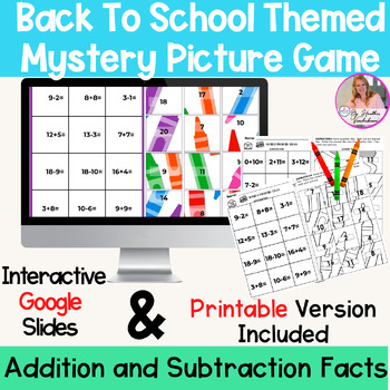 Preview of Adding and Subtracting to 20 Digital and Printable Game | Back To School