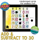 Adding and Subtracting up to 30 Boom Cards Bingo Game - Di