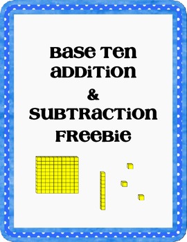 subtraction with base ten blocks worksheets