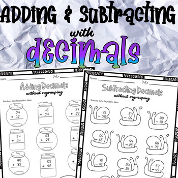 Preview of Adding and Subtracting with Decimals Distance Learning