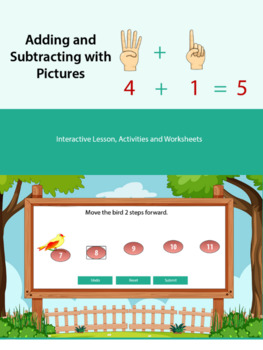 Preview of Adding and Subtracting with Pictures - First grade