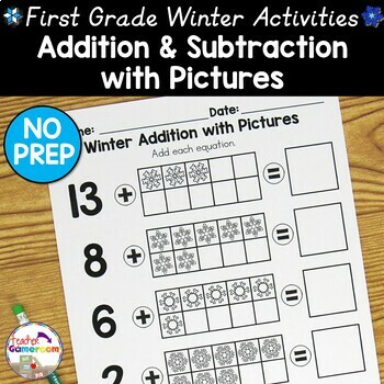 Preview of Adding and Subtracting with Pictures Worksheets 1.OA.5