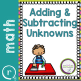 Adding and Subtracting Unknown Missing Numbers Practice Wo