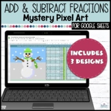Adding and Subtraction Fractions | Mystery Pixel | Google Sheets