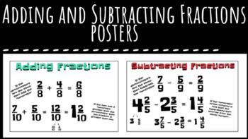 Preview of Adding and Subtraction Fractions WITH LIKE DENOMINATORS Anchor Chart INTERACTIVE