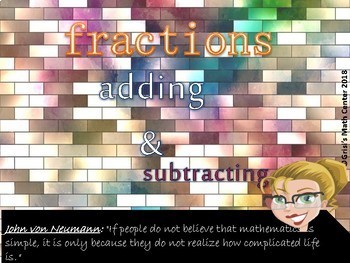 Preview of Adding and subtracting FRACTIONS