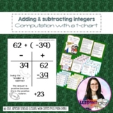 Adding and subtracting integers- t-chart  strategy 