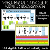 Adding and subtracting like and unlike fractions, visual r
