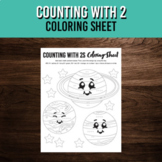 Adding by 2s Math Coloring Worksheet for Twos Day on Febru