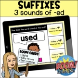 Adding ed (3 sounds of ed)- Suffixes - BOOM CARDS- Digital