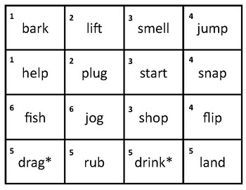 Adding -ed and -ing game with just add and double the last consonant