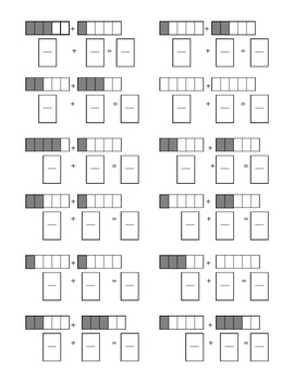 Preview of Adding fractions with like denominators with pictures