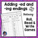Adding ed and ing endings - Inflectional endings game & po