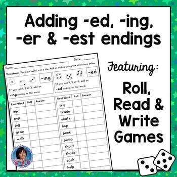 Preview of Inflectional Endings Worksheets & Games: Adding ing, ed, er & est Endings Bundle