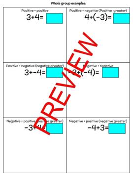 Preview of Adding integers kinesthetic digital google activity - personalized