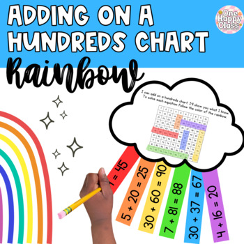 Preview of Adding on a Hundreds Chart by Ones and Tens Rainbow Craft
