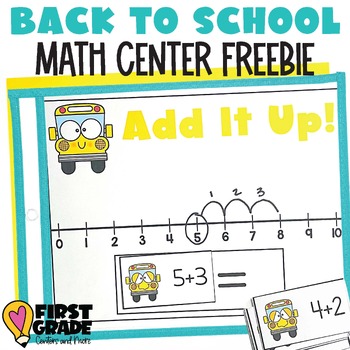 Preview of Adding on a Number Line Addition Center Morning Bin